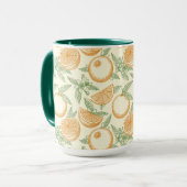 Klassiek Oranje fruitpatroon Mok (Voorkant links)