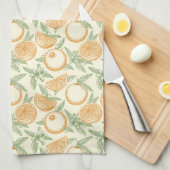 Klassiek Oranje fruitpatroon Theedoek (Quarter Fold)