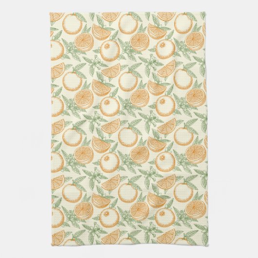 Klassiek Oranje fruitpatroon Theedoek (Verticaal)