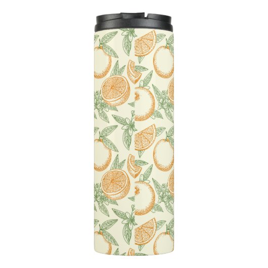 Klassiek Oranje fruitpatroon Thermosbeker (Achterkant)