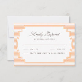 Klassiek Oranje Gestreepte Bruiloft RSVP Kaartje