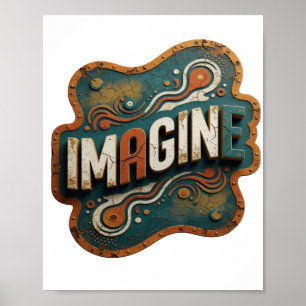 Klassiek Oranje IMAGINE Artistiek Motief Poster