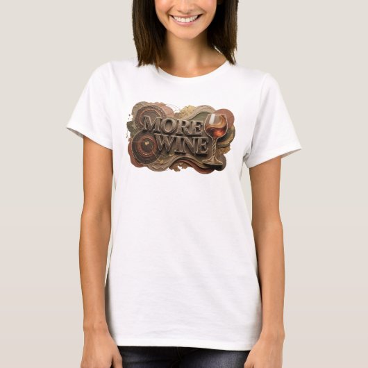 Klassiek Oranje MORE WINE Shirt Ontwerp (Voorkant)
