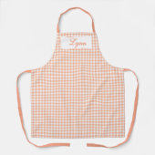 Klassiek Oranje & Wit Gingham | Gepersonaliseerde Schort (Voorkant)