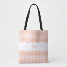 Klassiek Oranje & Wit Gingham | Gepersonaliseerde 