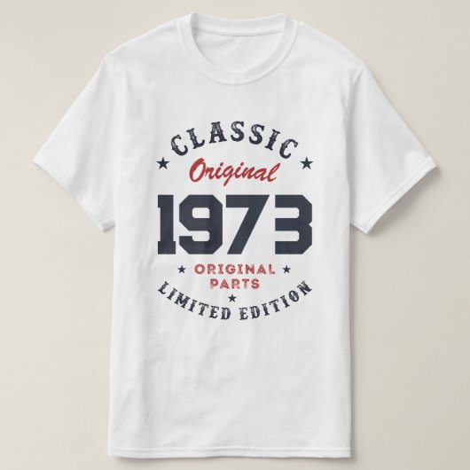 Klassiek origineel Gepersonaliseerd geboortedag T-shirt (Design voorkant)