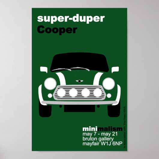 Klassiek origineel mini Cooper minimalistisch Post Poster (Voorkant)