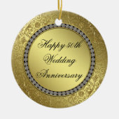 Klassiek Ornament rond Jubileum voor gouden wedden (Voorkant)