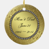 Klassiek Ornament rond Jubileum voor gouden wedden (Achterkant)