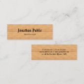 Klassiek oud Amerikaans teksthout Handgeschreven Mini Visitekaartje (Voorkant / Achterkant)