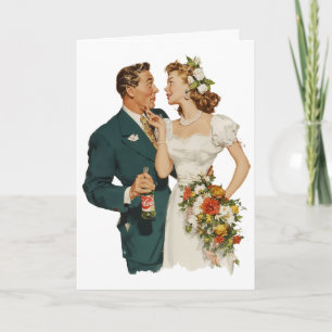 Klassiek Oud Bruidspaar Romantisch Moment Kaart