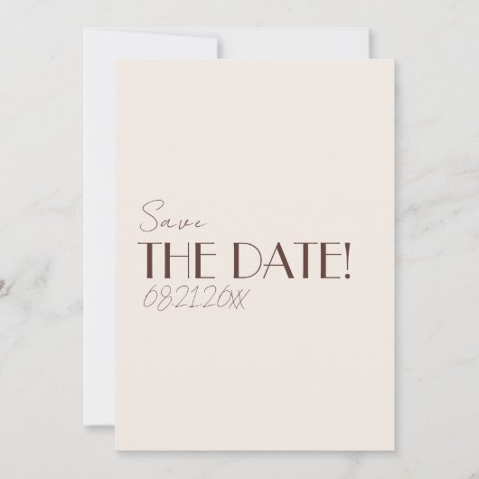 Klassiek Oud Geld Chocolade Bruin Retro Trouwen Save The Date (Voorkant)
