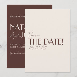 Klassiek Oud Geld Chocolade Bruin Retro Trouwen Save The Date