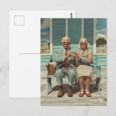 Klassiek Oud Stel Maakt Hartgebaar Briefkaart (Voorkant / Achterkant)