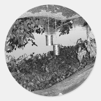 Klassiek - oude string telefoon ronde sticker