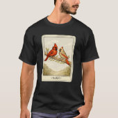 Klassiek Paar Vogel Kunst T-shirt (Voorkant)