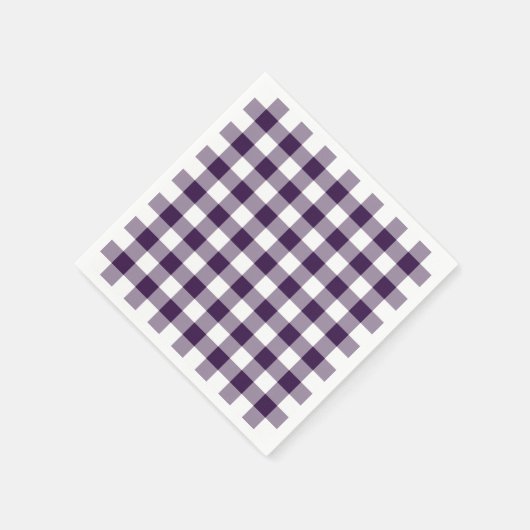 Klassiek Paars en wit Gingham Pset Pattern Servet (Hoek)