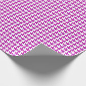 Klassiek paars en wit houndstooth patroon cadeaupapier (Hoek)