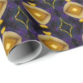 Klassiek Paars & Gold Fret Pattern Cadeaupapier (Rol Hoek)