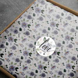 Klassiek paars watercolor bloemenpatroon tissuepapier