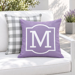 Klassiek Paars Wit Beugel Monogram Buitenkussen
