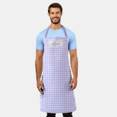 Klassiek Paars & Wit Gingham | Gepersonaliseerde N Schort (Gedragen)