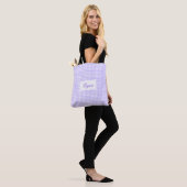 Klassiek Paars & Wit Gingham | Gepersonaliseerde N Tote Bag (Op model)
