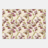 klassiek Paarse beige orchidee botanisch Inpakpapier Vel (Voorkant 2)