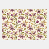 klassiek Paarse beige orchidee botanisch Inpakpapier Vel (Voorkant)