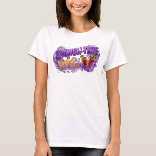 Klassiek Paarse BRUNCH TIME Statement T-shirt v2 (Voorkant)