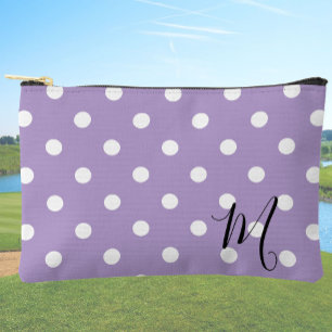 Klassiek paarse polka stippen patroon make-up of etui