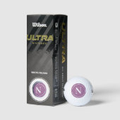 Klassiek Paarse Ronde Monogram Initiaal Golfballen (Verpakking)