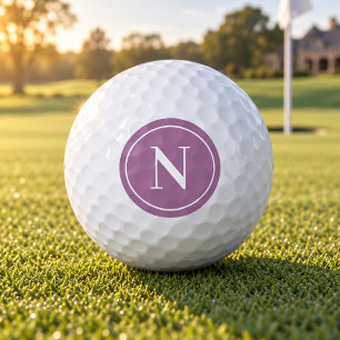 Klassiek Paarse Ronde Monogram Initiaal Golfballen