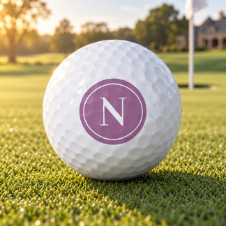 Klassiek Paarse Ronde Monogram Initiaal Golfballen
