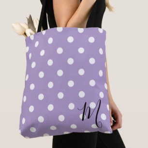 Klassiek Paarse Stippenpatroon Winkelen Tote Bag