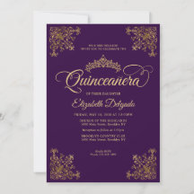 Klassiek Paarse Violet Goud Lijst Tiara Quinceaner