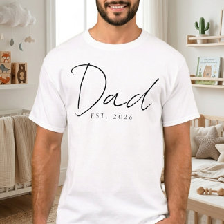 Klassiek papa EST jaar eenvoudig familielabel ontw T-shirt
