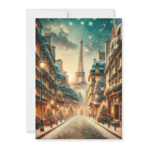 Klassiek Parijs Kerstmis - Kerstkaart