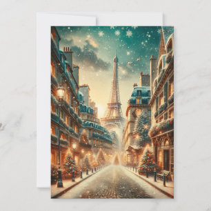 Klassiek Parijs Kerstmis - Kerstkaart
