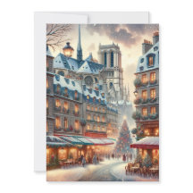 Klassiek Parijs met Kerstmis - Kerstkaart