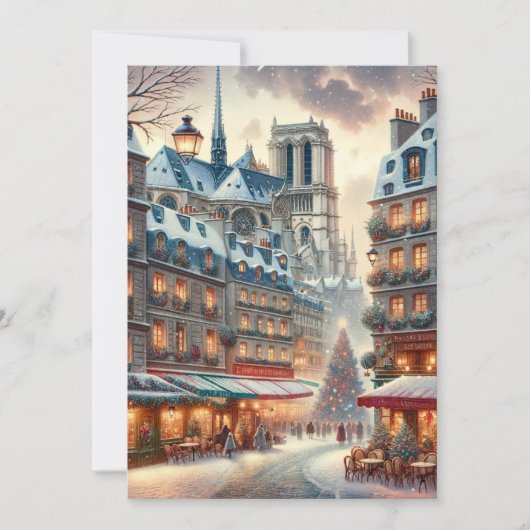 Klassiek Parijs met Kerstmis - Kerstkaart (Voorkant)