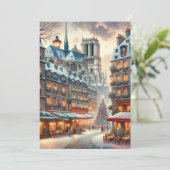 Klassiek Parijs met Kerstmis - Kerstkaart (Staand voorkant)