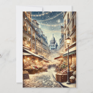 Klassiek Parijs met Kerstmis - Kerstkaart