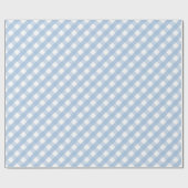 Klassiek Pastel Blauw Gingham Plaid Patroon Cadeaupapier (Vlak)