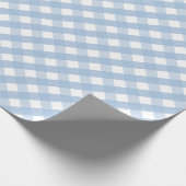 Klassiek Pastel Blauw Gingham Plaid Patroon Cadeaupapier (Hoek)