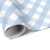 Klassiek Pastel Blauw Gingham Plaid Patroon Cadeaupapier (Rol Hoek)
