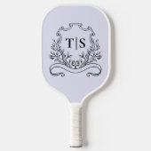 Klassiek pastel lavendel lila monogram initiaal pickleball paddle (Voorkant)