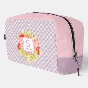 Klassiek Pastel Paars Roze Gingham Ruitjespatroon Toilettasje