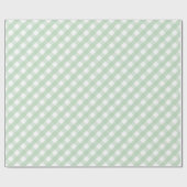 Klassiek Pastelgroen Gingham Streeppatroon Cadeaupapier (Vlak)