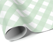 Klassiek Pastelgroen Gingham Streeppatroon Cadeaupapier (Rol Hoek)